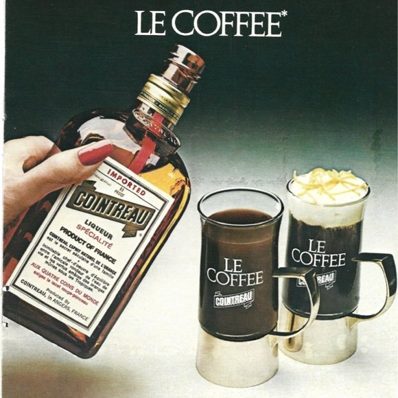 Le Coffee Cointreau Liqueur France 1970s Vintage Print Ad 9 inch Tall - Picture 2 of 4